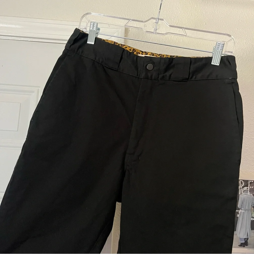 HERMAN MARKET black cotton‎ wide tapered leg cropped pants